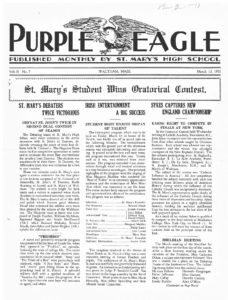 SMHS Waltham 1935 03 Mar Newspaper Pg 1