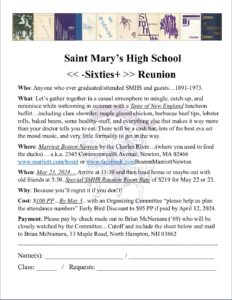 SMHS 2024 Reunion Invitation Form
